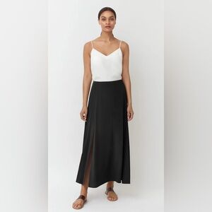 Cuyana Black Maxi Skirt with Front Slit